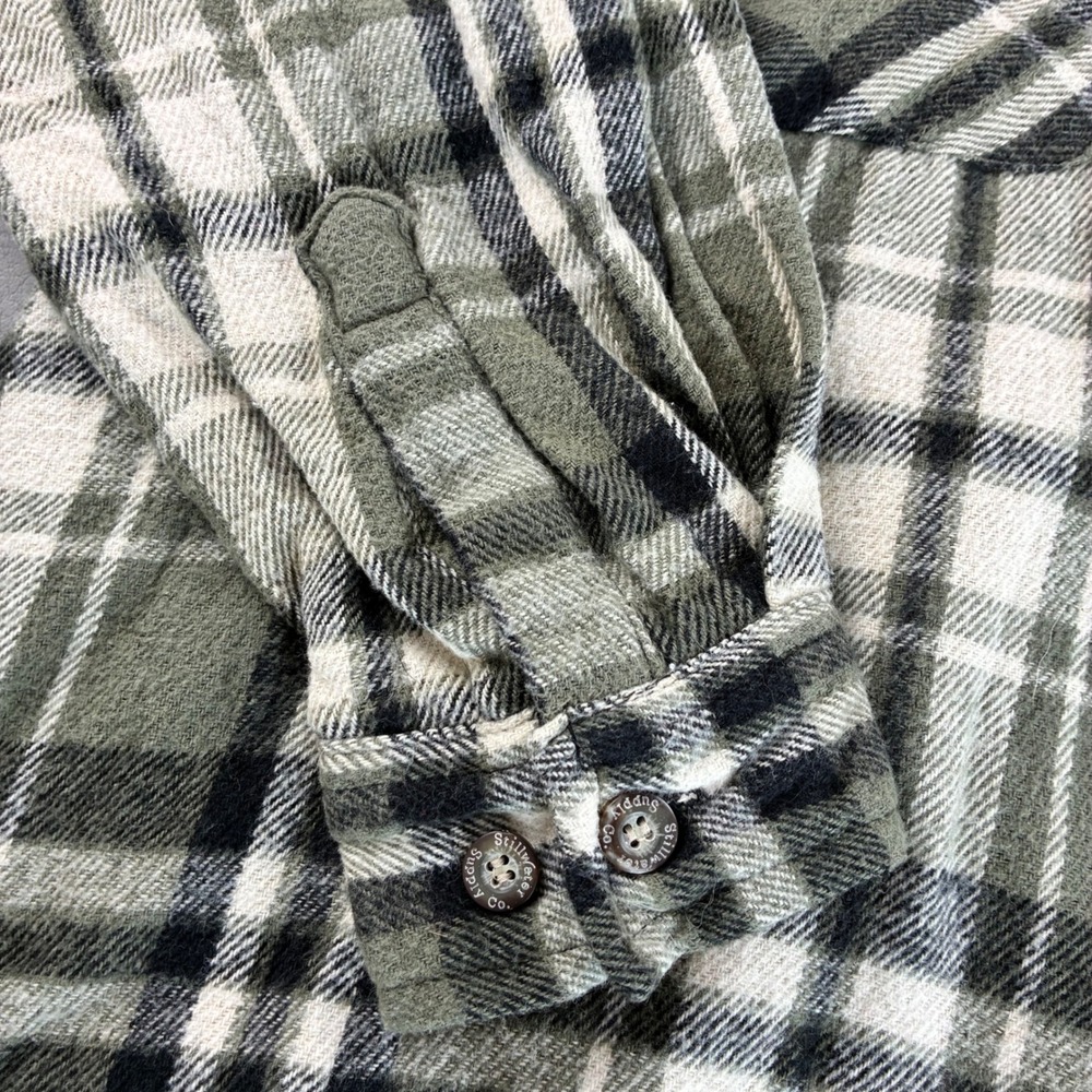 Stillwater Supply Co Mens 2XL Heavy Flannel Plaid Shacket Green Black Tartan - Picture 12 of 16